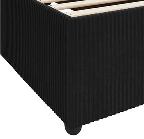 Ágykeret matraccal matracmal Fekete 120 x 190 cm Bársony