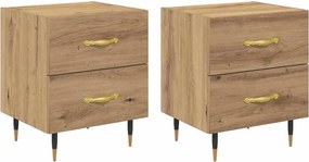 vidaXL Éjjeliszekrény 2 pcs Artisan tölgy 40 x 35 x 47,5 cm Faanyag