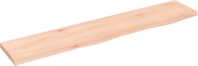 vidaXL kezeletlen tömör tölgyfa fali polc 100x20x2 cm