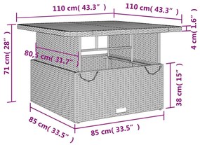 2 részes bézs polyrattan kerti étkezőgarnitúra párnákkal