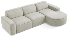 Krémszínű zsenília sarokkanapé (jobb oldali-heverő résszel) Omao – Makamii