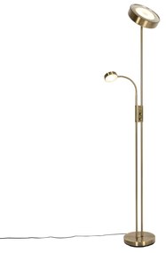 Állólámpa bronz LED-del és dimmerrel, olvasólámpával - Kelso
