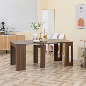 HOMCOM Kihúzható Étkezőasztal, mobil, modern design, barna