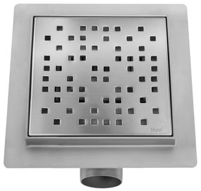 Zuhanylefolyó REA DOTS 150x150 Nickel Brush