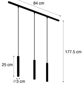 Modern sínrendszer 3 medálos lámpával, bronz, 1 fázisú - Slimline Keno