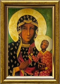 Vászonkép 18x13 Szűz Mária Arany Díszített Fa Keret