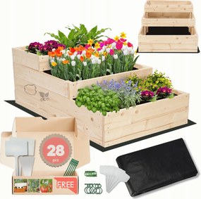 Magasított ágyás zöldséges fa lépcsőzetes impregnáló 36x60x90 öko