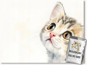 Fotótapéta Flizelina Akvarell Portré Kíváncsi Macska Cica 254x184 ragasztó