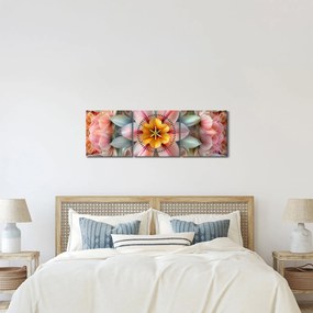 Kép - Kaleidoszkópos virág (órával) (90x30 cm)