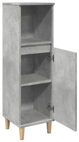 Betonszürke szerelt fa fürdőszobaszekrény 30 x 30 x 100 cm