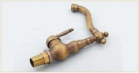Álló fürdőszobai csaptelep EYN VA1646 forgatható kifolyóval, többféle antik felülettel — 21,5 cm
