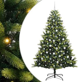 vidaXL Mesterséges Hajlított Karácsonyfa 300 LED-del Zöld 210 cm