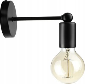 Fali lámpa Led Loft Edison fekete E27-es lépcsőházi fali lámpa