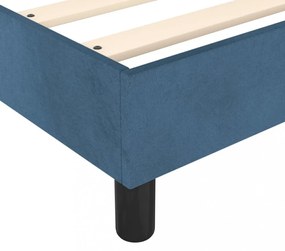 sötétkék bársony ágykeret matrac nélkül 100x200 cm