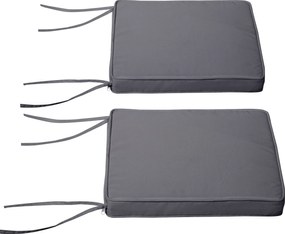 Outsunny 2 db-os Kerti Székpárna Szett, Kültéri Üléspárnák, Levehető Huzatokkal, 5 cm Szivaccsal, Poliészter Anyag, 45L x 45W cm Sötétszürke | Aosom