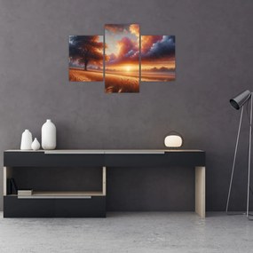 Kép – Naplemente a mezőn (90x60 cm)