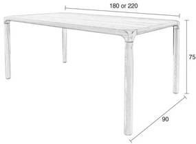 Étkezőasztal kőrisfa dekorral 90x220 cm Storm – Zuiver