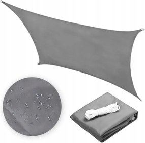 Négyzet alakú napvitorla napellenző vízálló 4x4m szürke