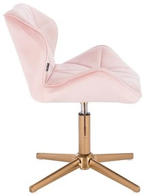 HR111CROSS Púderrózsaszín modern műbőr szék arany lábbal