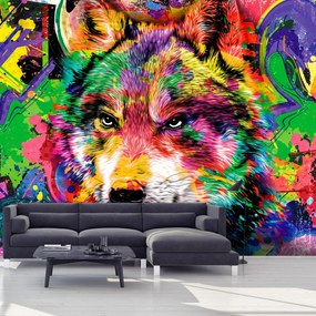 Fotótapéta - Wolf, graffiti (147x102 cm)