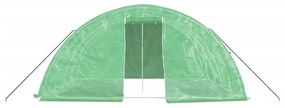 zöld acélvázas melegház 20 m² 5 x 4 x 2,3 m