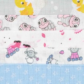 Pamut pelenka nyomtatott mintával NEW BABY 60x80 cm STANDARD 10 db