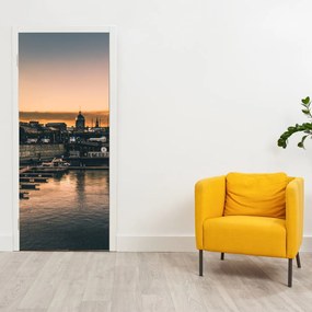 Fotótapéta ajtóra - Kikötőváros (95x205cm)