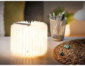 Szürke LED asztali lámpa textil búrával (magasság 2,5 cm) Booklight – Gingko