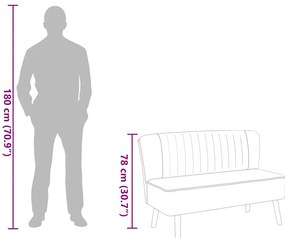 világosszürke szövetkanapé 117 x 55,5 x 77 cm