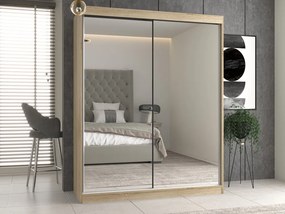 Aldabra IGA 160 A tolóajtós gardróbszekrény 120x61x200, 2 tükörrel, sonoma