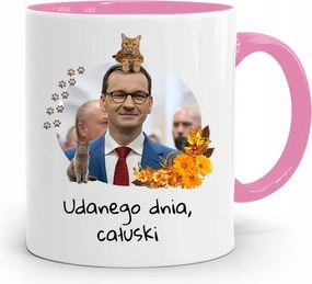 Rózsaszín Politikai Bögre Mateusz Morawiecki Miniszterelnök fényképes nyomtatással