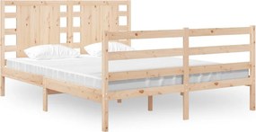 vidaXL tömör fenyőfa ágy matrac nélkül 120 x 190 cm