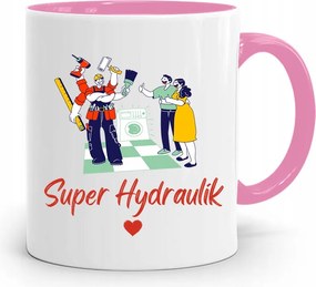 Rózsaszín Bögre Ajándék Szuper Vízvezeték Szerelőnek, fényképes nyomtatással