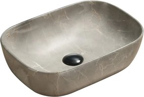 Mexen Rita munkalapra szerelhető mosdó 45 x 32 cm, bézs kő - 21084597