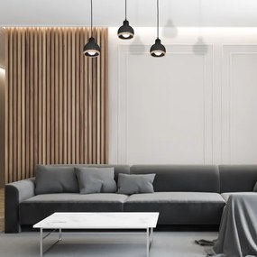 Csillár zsinóron OVAL 3xE27/60W/230V fekete