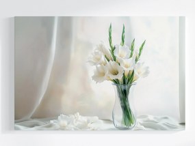 Vászonkép Canvas Virágok Fehér Gladiola Kard Váza Természet 60x40
