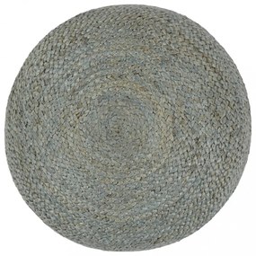 kézzel készült olívazöld juta puff 45 x 30 cm