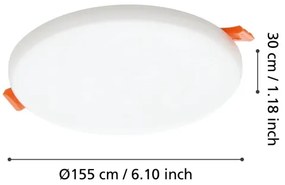 Eglo 900964 -LED Fürdőszobai beépíthető lámpa RAPITA 11,5W/230V átm. 15,5cm IP65