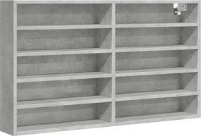 vidaXL betonszürke szerelt fa vitrinszekrény 100 x 15 x 58 cm