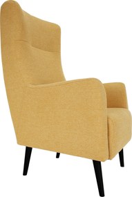 Füles fotel, sárga/fekete, SAMY