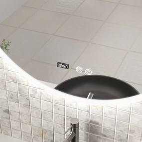 Erga Deam, kerek LED-es tükör 80cm, 3 színű lámpa, első világítás, páramentes fűtőbetét, ERG-V01-Deam-8080-CL