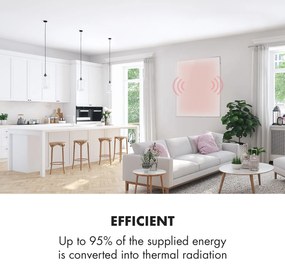 Klarstein Wonderwall 120, infravörös hősugárzó, 120 x 100 cm, 1200 W, Időzítő, IP24