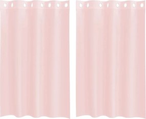 vidaXL 2 db világos rózsaszínű fátyolfüggönyök rojtokkal 140x175 cm