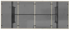 szürke polyrattan üveglapos kerti asztal 190x80x74 cm