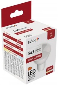 LED izzó, GU10 spot, 4W, 345lm, 3000K, AVIDE (AVLED036)