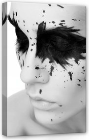 Vászonkép 40x60 Portré fekete-fehér body art kifejezés kontraszt monokróm