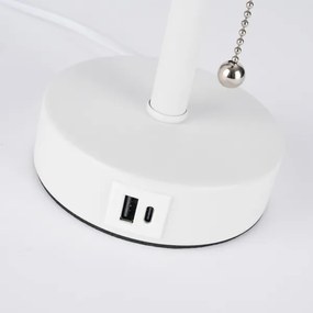 Brilagi - TABLON asztali lámpa USB-porttal 1xE27/25W/230V fehér