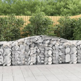 vidaXL 9 db íves horganyzott vas gabion kosár 400x50x80/100 cm