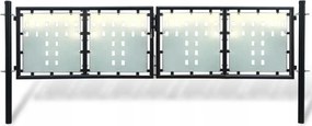 Kerítéskapu, fekete, 300 x 125 cm