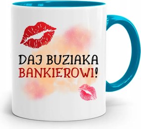 Bankárnak Kék Bögre Születésnapi Ajándék fényképes nyomtatással